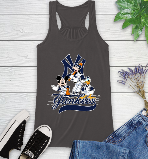 MLB New York Yankees Mickey Mouse Donald Duck Goofy Baseball T Shirt Racerback Tank 11