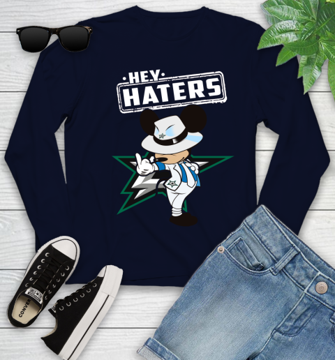 NHL Hey Haters Mickey Hockey Sports Dallas Stars Youth Long Sleeve 2