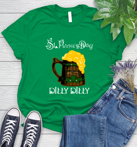 NFL Seattle Seahawks St Patrick's Day Dilly Dilly Beer Football Sports Women's T-Shirt 9