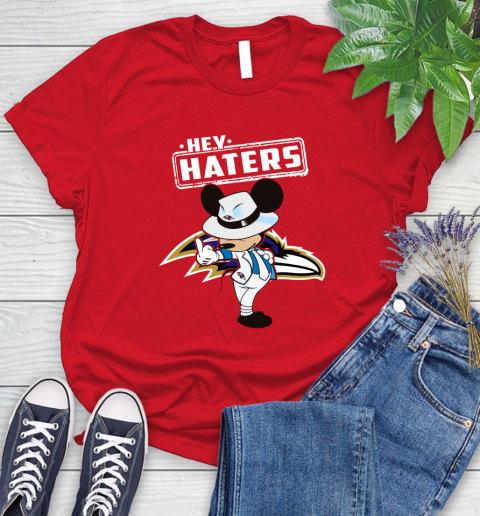 NFL Hey Haters Mickey Football Sports Baltimore Ravens Women's T-Shirt 13