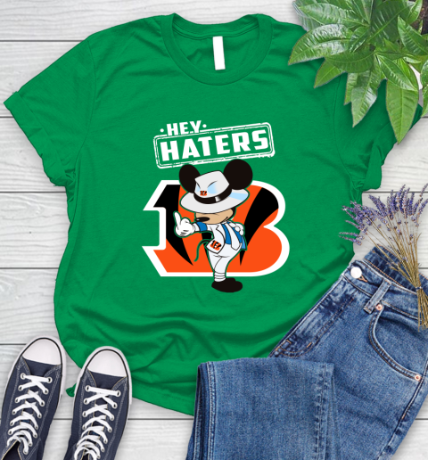 NFL Hey Haters Mickey Football Sports Cincinnati Bengals Women's T-Shirt 9