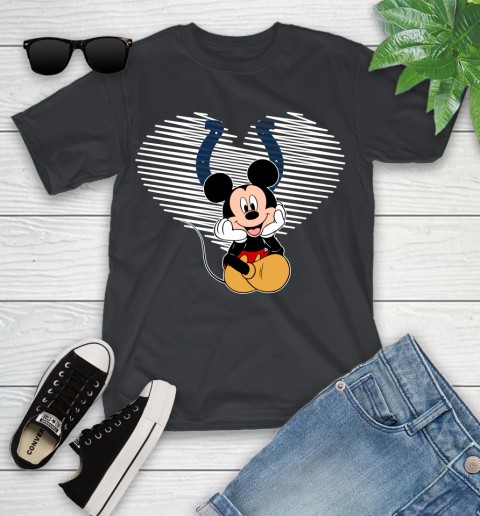 NFL Indianapolis Colts The Heart Mickey Mouse Disney Football T Shirt_000 Youth T-Shirt