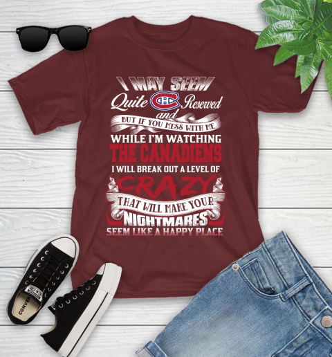Montreal Canadiens NHL Hockey Don't Mess With Me While I'm Watching My Team Youth T-Shirt 14