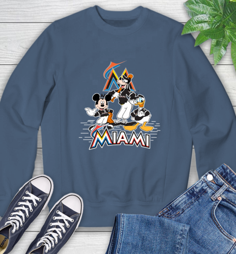 MLB Miami Marlins Mickey Mouse Donald Duck Goofy Baseball T Shirt Sweatshirt 8