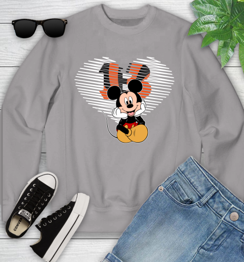 NFL Cincinnati Bengals The Heart Mickey Mouse Disney Football T Shirt_000 Youth Sweatshirt 3
