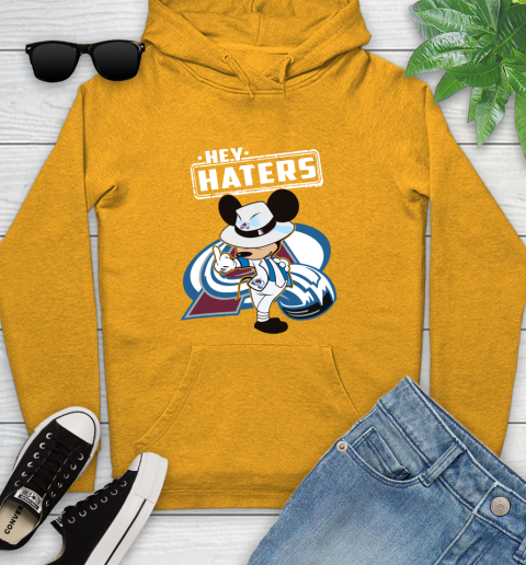 NHL Hey Haters Mickey Hockey Sports Colorado Avalanche Youth Hoodie 2