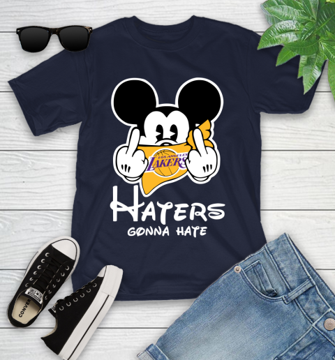 NBA Los Angeles Lakers Haters Gonna Hate Mickey Mouse Disney Basketball T Shirt Youth T-Shirt 2