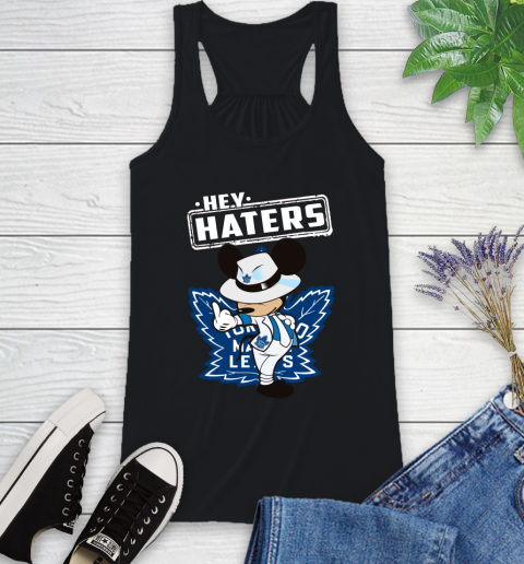 NHL Hey Haters Mickey Hockey Sports Toronto Maple Leafs Racerback Tank