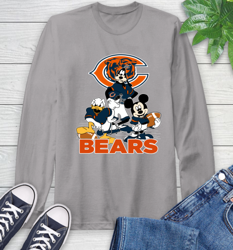 NFL Chicago Bears Mickey Mouse Donald Duck Goofy Football Shirt Long Sleeve T-Shirt 6
