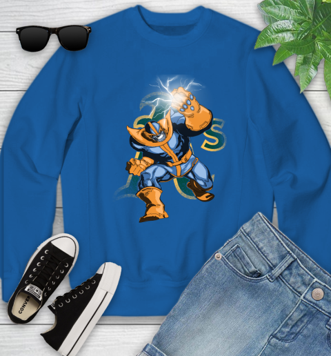 Oakland Athletics MLB Baseball Thanos Avengers Infinity War Marvel Youth Sweatshirt 7