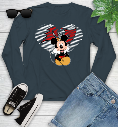 NFL Tampa Bay Buccaneers The Heart Mickey Mouse Disney Football T Shirt_000 Youth Long Sleeve 9