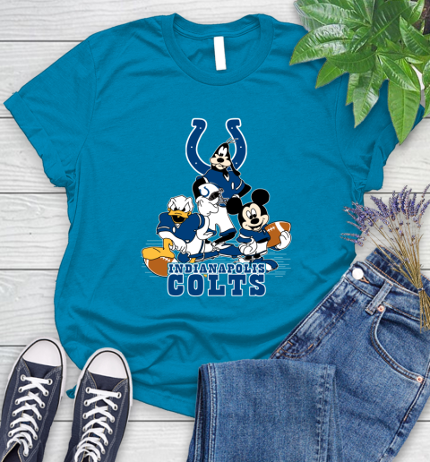 NFL Indianapolis Colts Mickey Mouse Donald Duck Goofy Football Shirt Women's T-Shirt 10