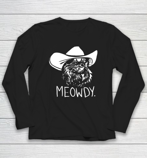 Meowdy Texas Cat Meme Long Sleeve T-Shirt