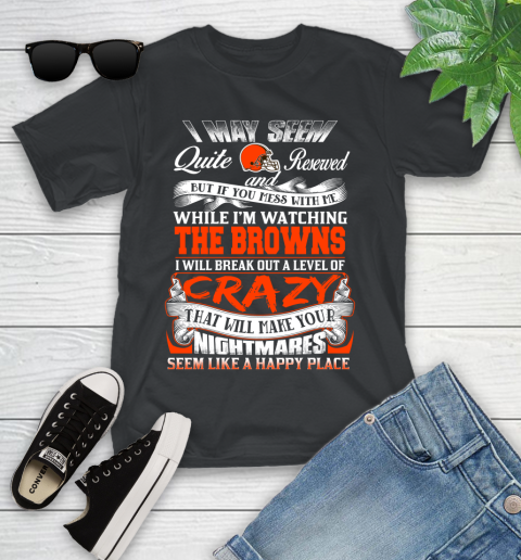 Cleveland Browns NFL Football Don't Mess With Me While I'm Watching My Team Youth T-Shirt