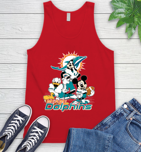 NFL Miami Dolphins Mickey Mouse Donald Duck Goofy Football Shirt Tank Top 5