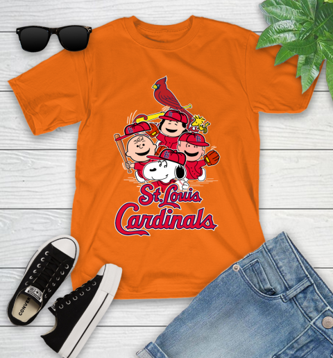 MLB St.Louis Cardinals Snoopy Charlie Brown Woodstock The Peanuts Movie Baseball T Shirt_000 Youth T-Shirt 9