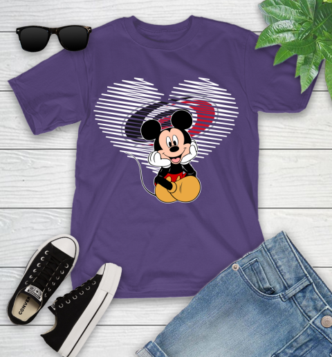 NHL Carolina Hurricanes The Heart Mickey Mouse Disney Hockey Youth T-Shirt 3