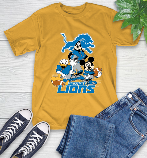 NFL Detroit Lions Mickey Mouse Donald Duck Goofy Football Shirt T-Shirt 2