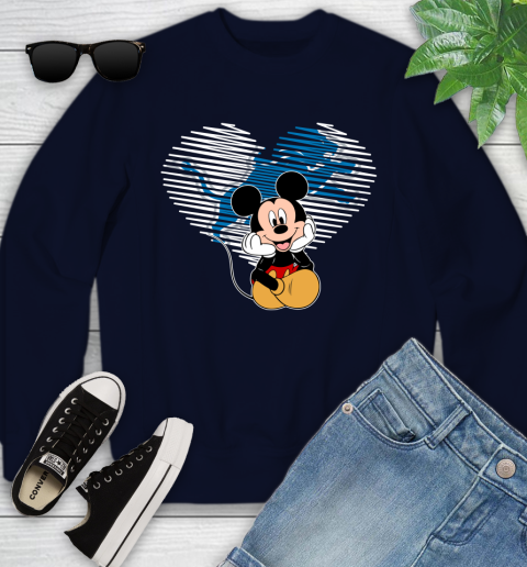 NFL Detroit Lions The Heart Mickey Mouse Disney Football T Shirt_000 Youth Sweatshirt 2