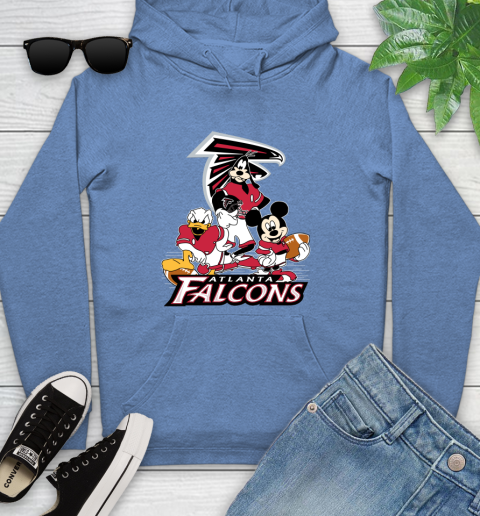 NFL Atlanta Falcons Mickey Mouse Donald Duck Goofy Football Shirt Youth Hoodie - Image 14
