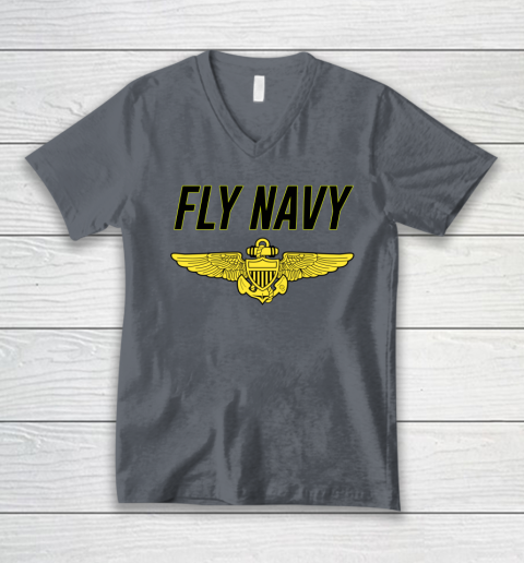 Fly Navy Shirt Pilot Wings V-Neck T-Shirt 9
