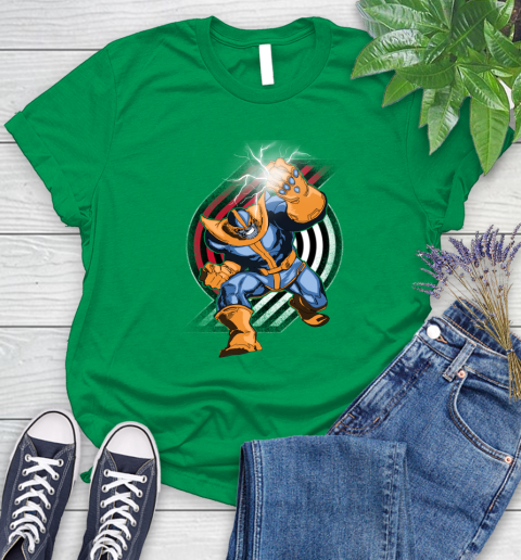 Portland Trail Blazers NBA Basketball Thanos Avengers Infinity War Marvel Women's T-Shirt 9