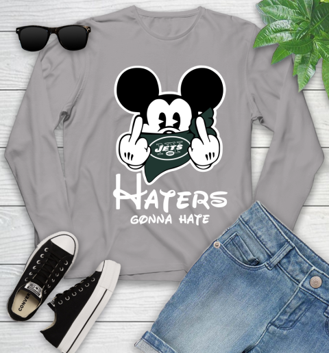 NFL New York Jets Haters Gonna Hate Mickey Mouse Disney Football T Shirt Youth Long Sleeve 5