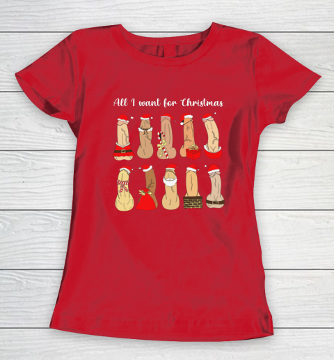 All I Want For Christmas Is Cock Funny Christmas Women's T-Shirt 7