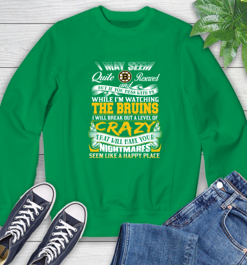 Boston Bruins NHL Hockey Don't Mess With Me While I'm Watching My Team Sweatshirt 7