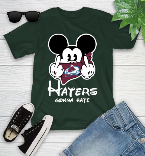NHL Colorado Avalanche Haters Gonna Hate Mickey Mouse Disney Hockey T Shirt Youth T-Shirt 5