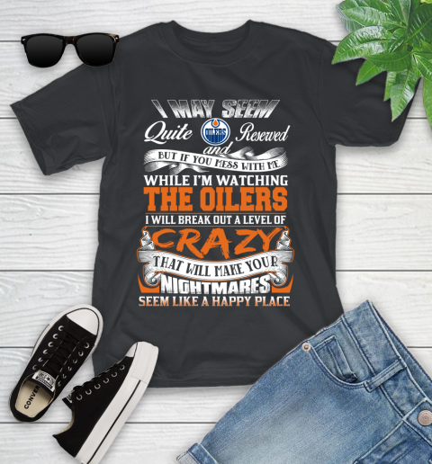 Edmonton Oilers NHL Hockey Don't Mess With Me While I'm Watching My Team Youth T-Shirt