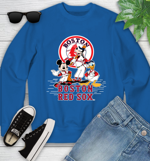 MLB Boston Red Sox Mickey Mouse Donald Duck Goofy Baseball T Shirt Youth Sweatshirt 7