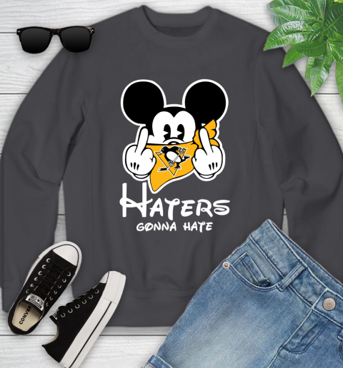 NHL Pittsburgh Penguins Haters Gonna Hate Mickey Mouse Disney Hockey T Shirt Youth Sweatshirt 5