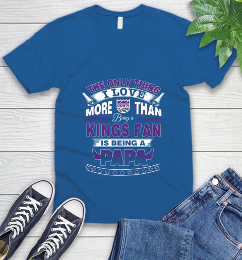 NBA The Only Thing I Love More Than Being A Sacramento Kings Fan Is Being A Papa Basketball V-Neck T-Shirt 5