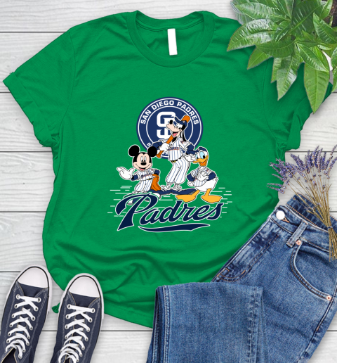 MLB San Diego Padres Mickey Mouse Donald Duck Goofy Baseball T Shirt Women's T-Shirt 9
