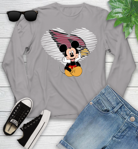 NFL Arizona Cardinals The Heart Mickey Mouse Disney Football T Shirt_000 Youth Long Sleeve 5