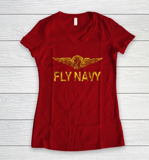Fly Navy Shirt Women's V-Neck T-Shirt 6
