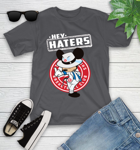 NBA Hey Haters Mickey Basketball Sports Atlanta Hawks Youth T-Shirt 6