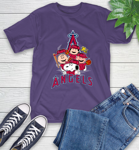 MLB Los Angeles Angels Snoopy Charlie Brown Woodstock The Peanuts Movie Baseball T Shirt_000 T-Shirt 5