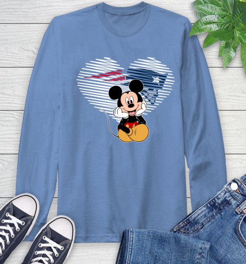 NFL New England Patriots The Heart Mickey Mouse Disney Football T Shirt_000 Long Sleeve T-Shirt 12