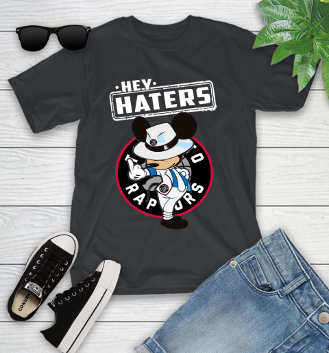 NBA Hey Haters Mickey Basketball Sports Toronto Raptors Youth T-Shirt