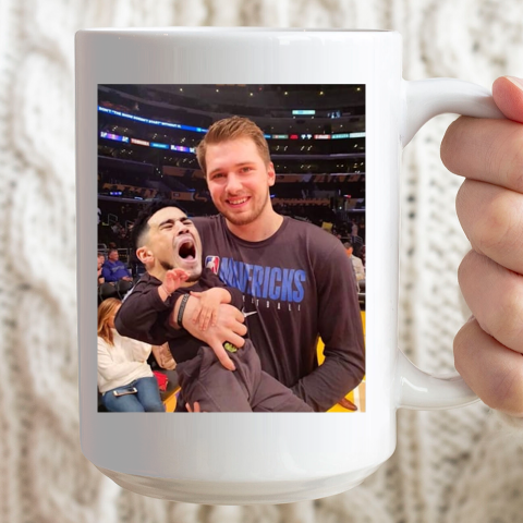 Luka Doncic Shirt Luka Doncic Holding Kevin Kno Baby Ceramic Mug 15oz 2