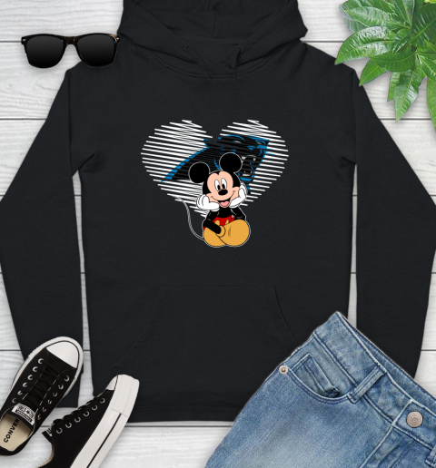 NFL Carolina Panthers The Heart Mickey Mouse Disney Football T Shirt_000 Youth Hoodie