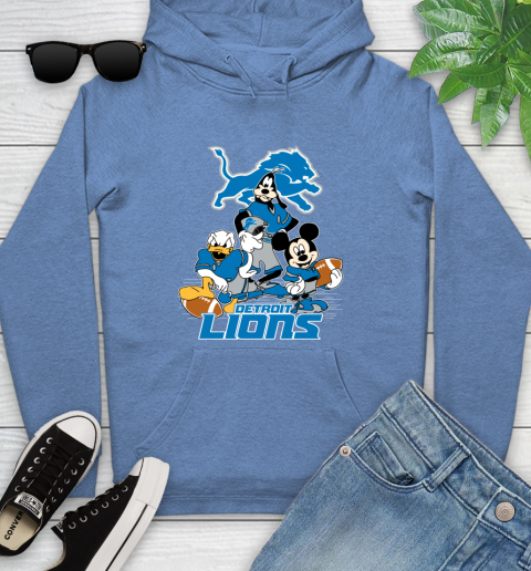 NFL Detroit Lions Mickey Mouse Donald Duck Goofy Football Shirt Youth Hoodie 13