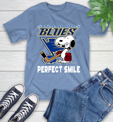 NHL St.Louis Blues Snoopy Perfect Smile The Peanuts Movie Hockey T Shirt T-Shirt 12