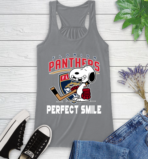 NHL Florida Panthers Snoopy Perfect Smile The Peanuts Movie Hockey T Shirt Racerback Tank 4