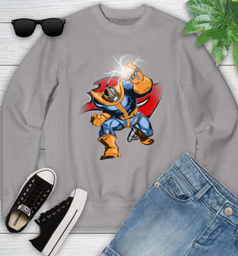 Tampa Bay Buccaneers NFL Football Thanos Avengers Infinity War Marvel Youth Sweatshirt 3