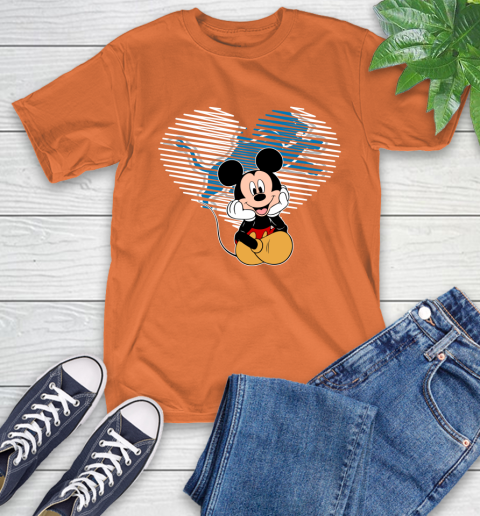 NFL Detroit Lions The Heart Mickey Mouse Disney Football T Shirt_000 T-Shirt 4