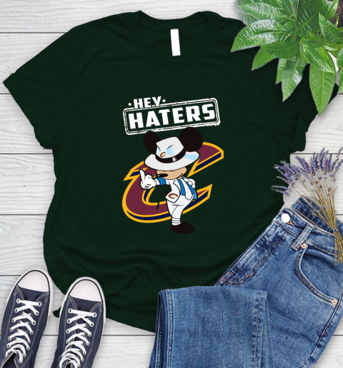 NBA Hey Haters Mickey Basketball Sports Cleveland Cavaliers Women's T-Shirt 6