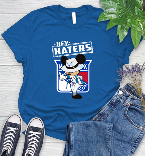 NHL Hey Haters Mickey Hockey Sports New York Rangers Women's T-Shirt 12